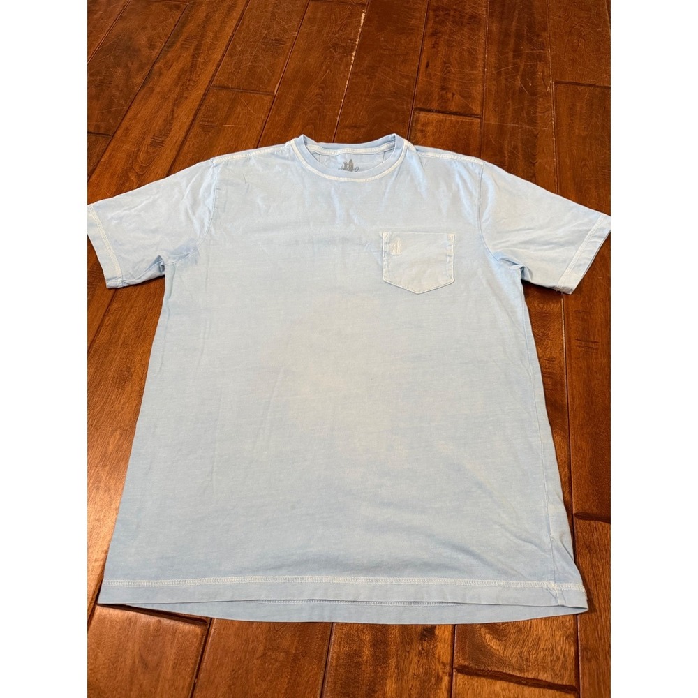 Johnnie-O Mens Short‎ Sleeve Pocket T-Shirt Light Blue Cotton Surfer Logo Small